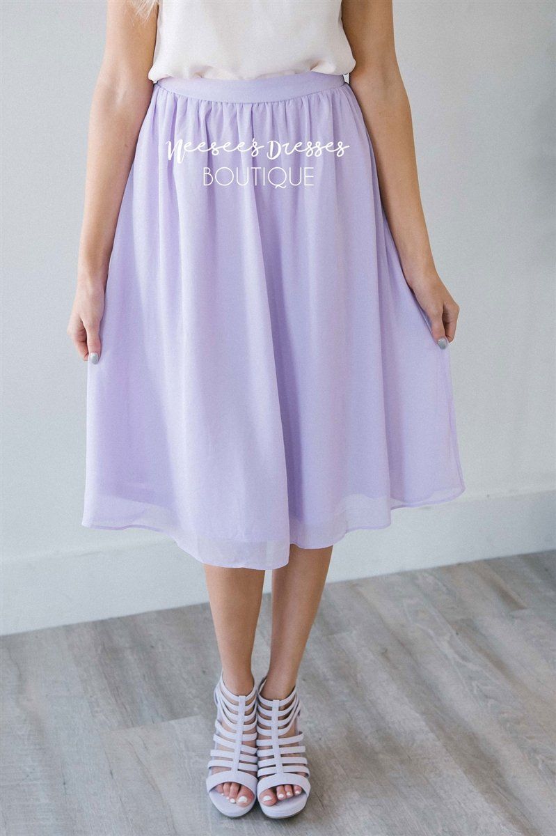 Lavender Chiffon Skirt Skirts vendor-unknown 