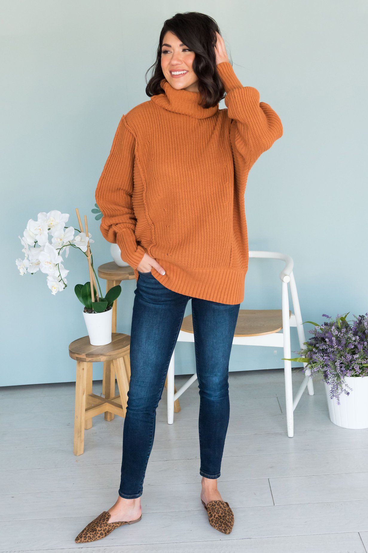Taste of Fall Chunky Turtleneck modest Sweater Modest Dresses vendor-unknown 