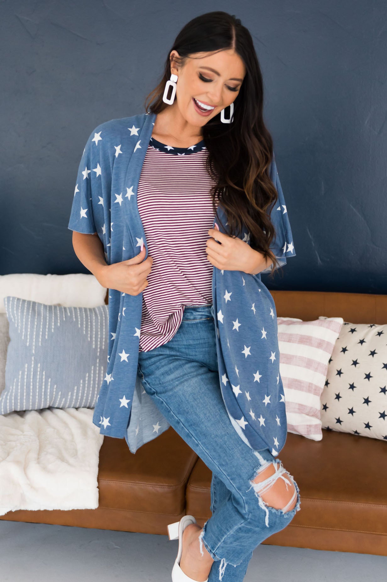 All American Girl Modest Cardigan Tops vendor-unknown 