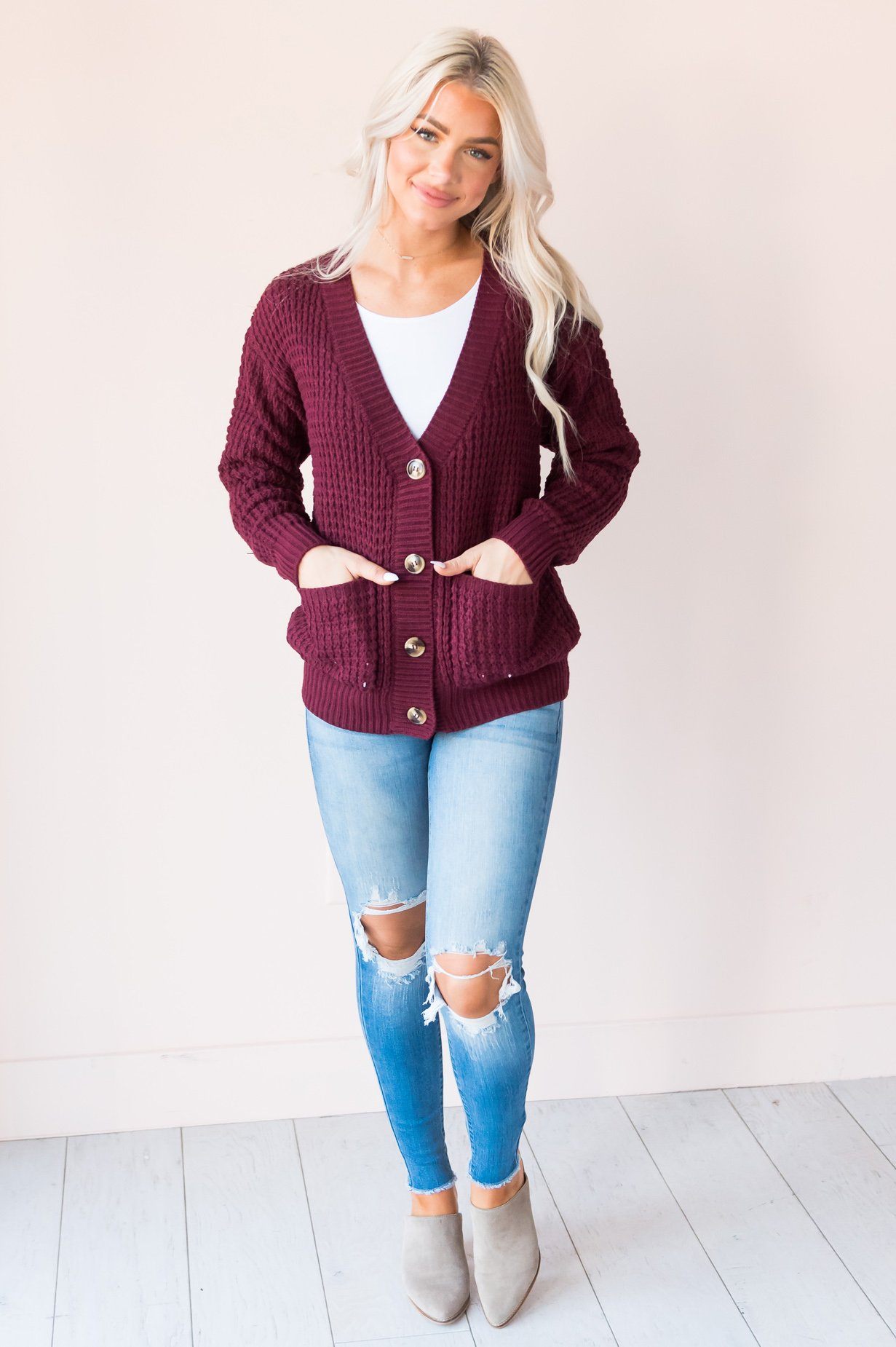 Autumn is Calling Button Up Cardigan Modest Dresses vendor-unknown 