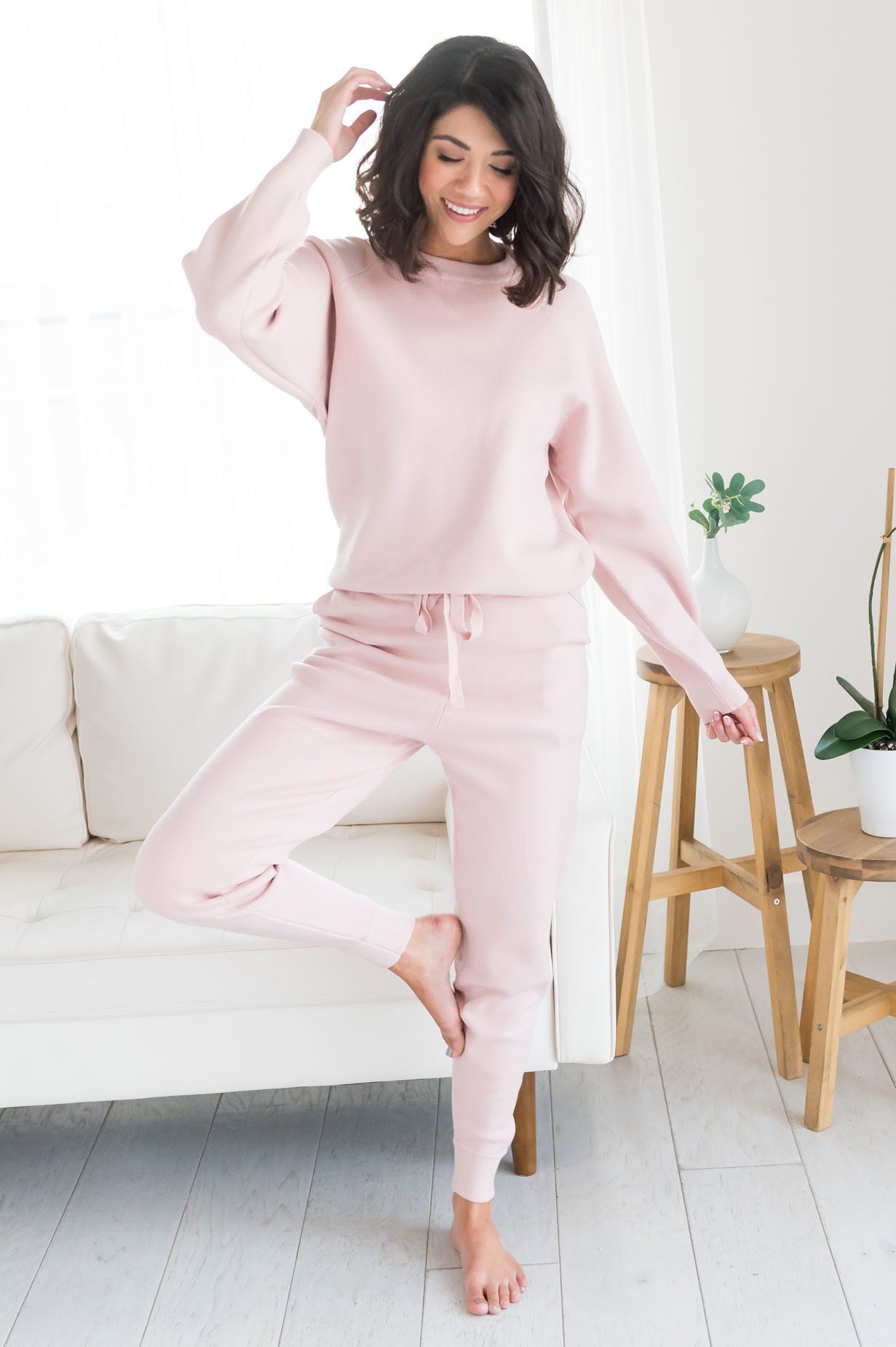 Lounging Late Modest Lounge Set Tops vendor-unknown 