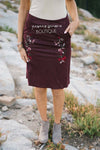 Suede Embroidered Pencil Skirt Skirts vendor-unknown