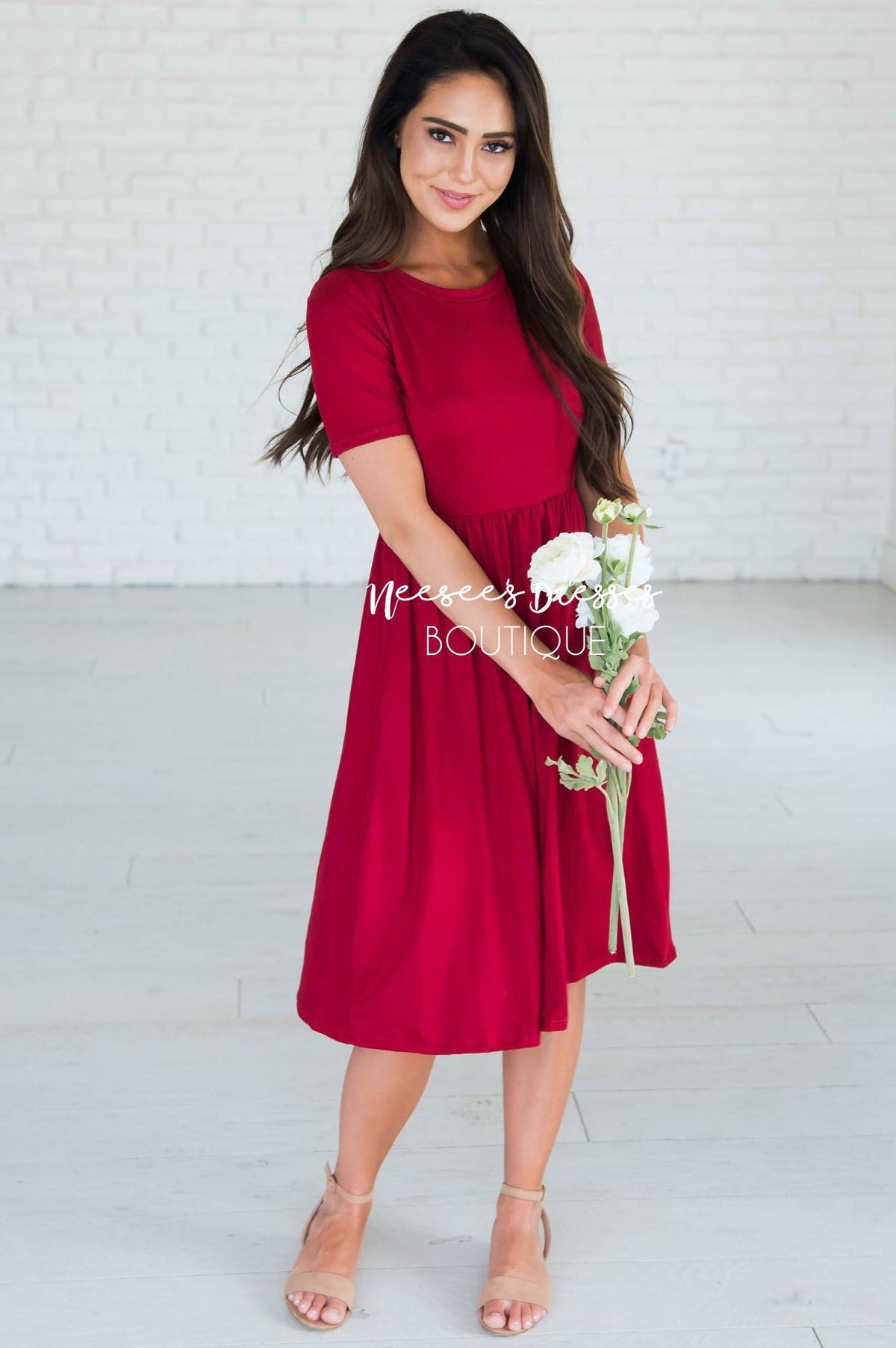 Cherry Red Modest Short Sleeve Dress | Best Place To Buy Modest Dress ...