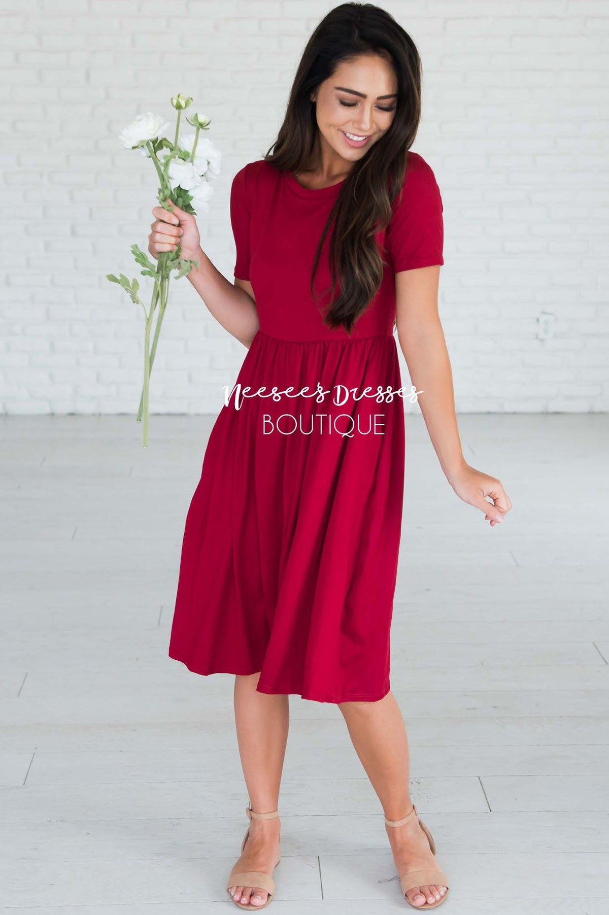 Cherry Red Modest Short Sleeve Dress | Best Place To Buy Modest Dress ...