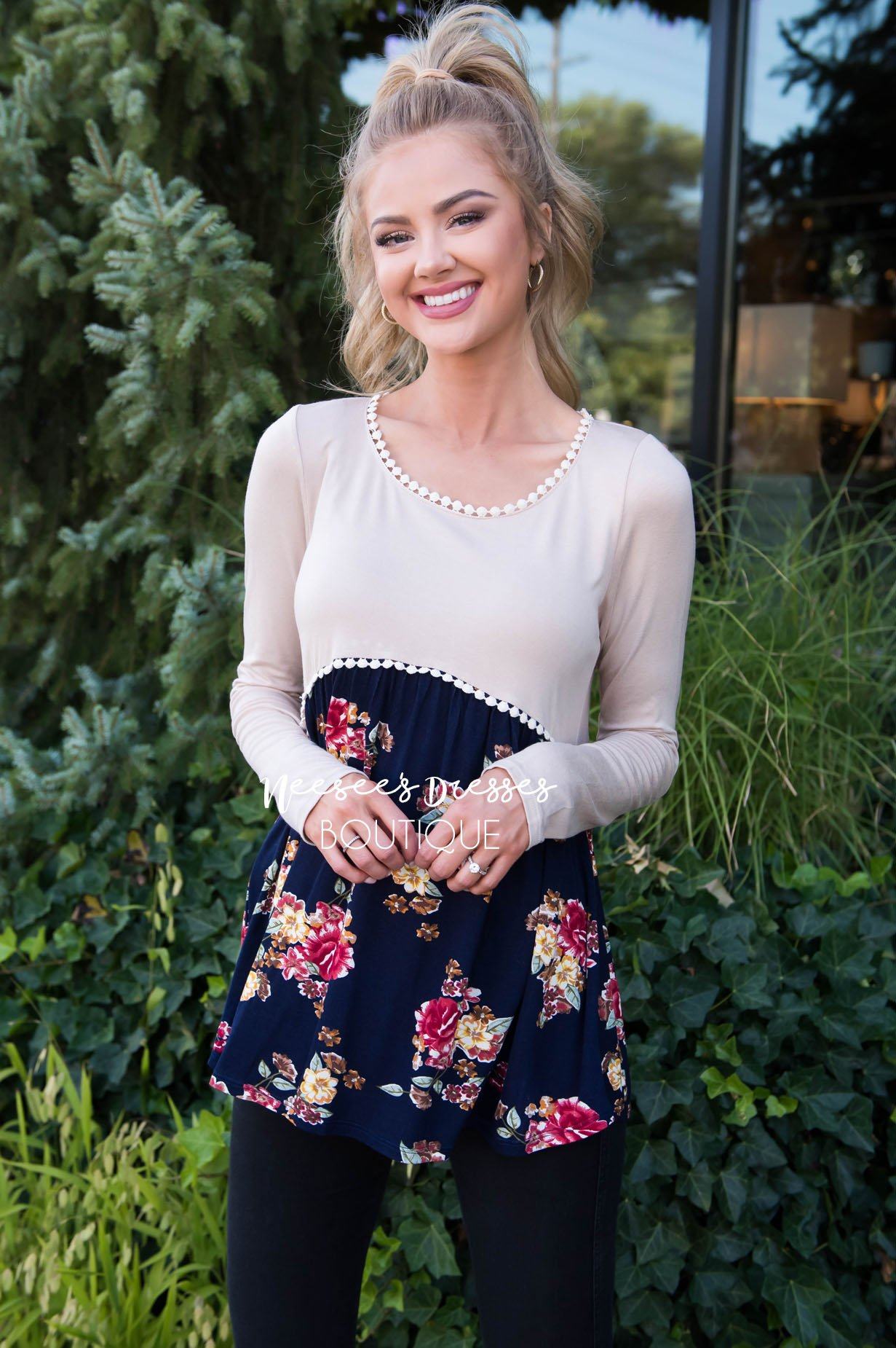 Been There floral top Modest Dresses vendor-unknown 