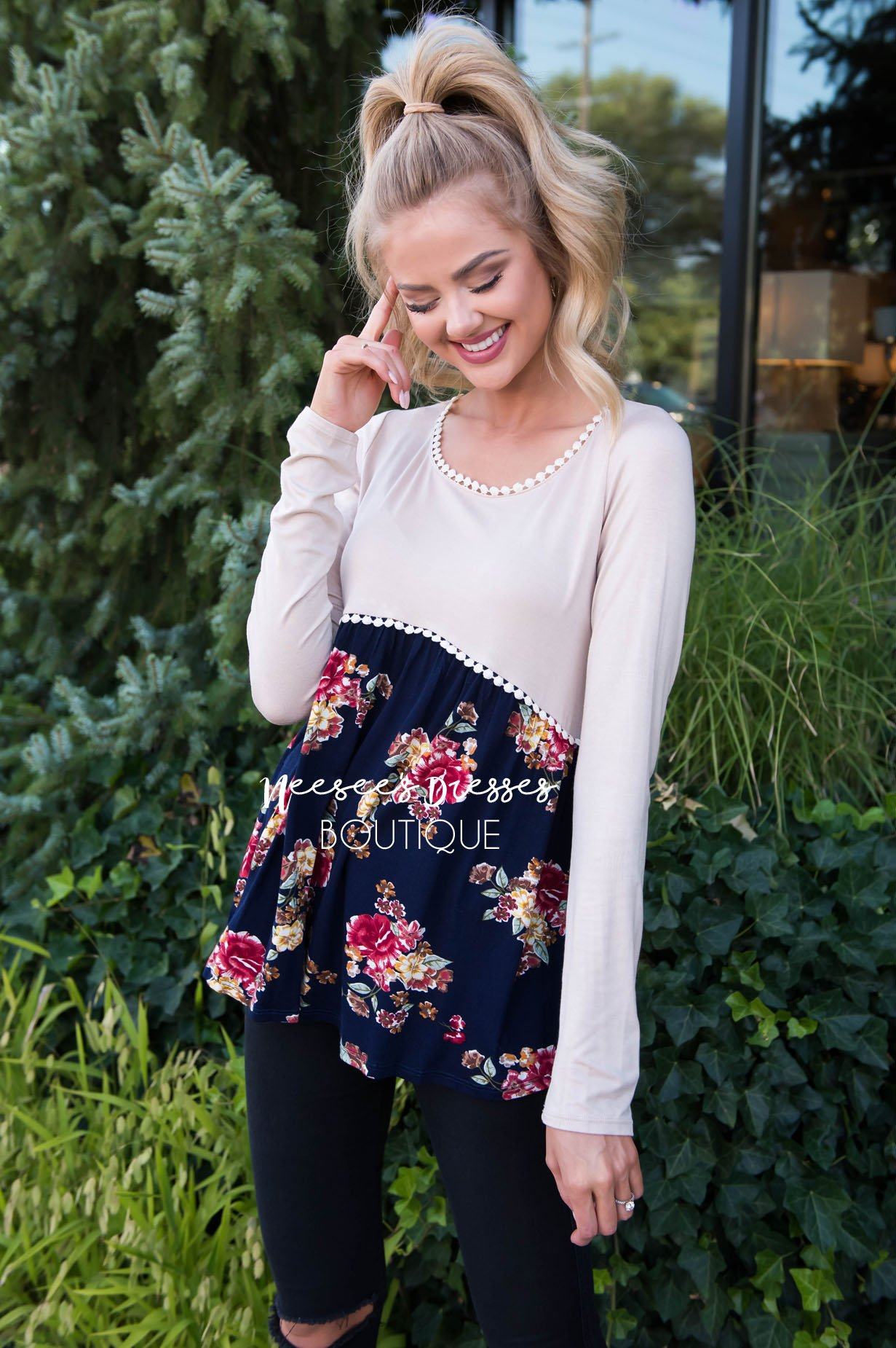 Been There floral top Modest Dresses vendor-unknown 