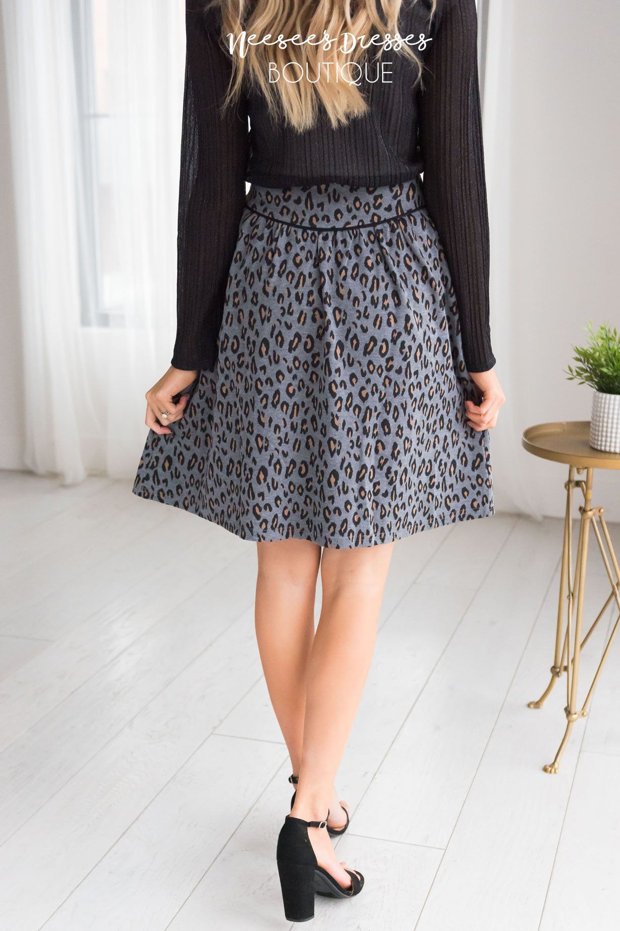 Beloved Leopard Print Skirt Modest Dresses vendor-unknown 