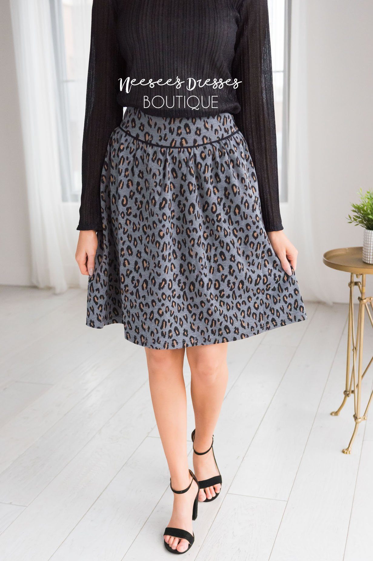 Beloved Leopard Print Skirt Modest Dresses vendor-unknown 