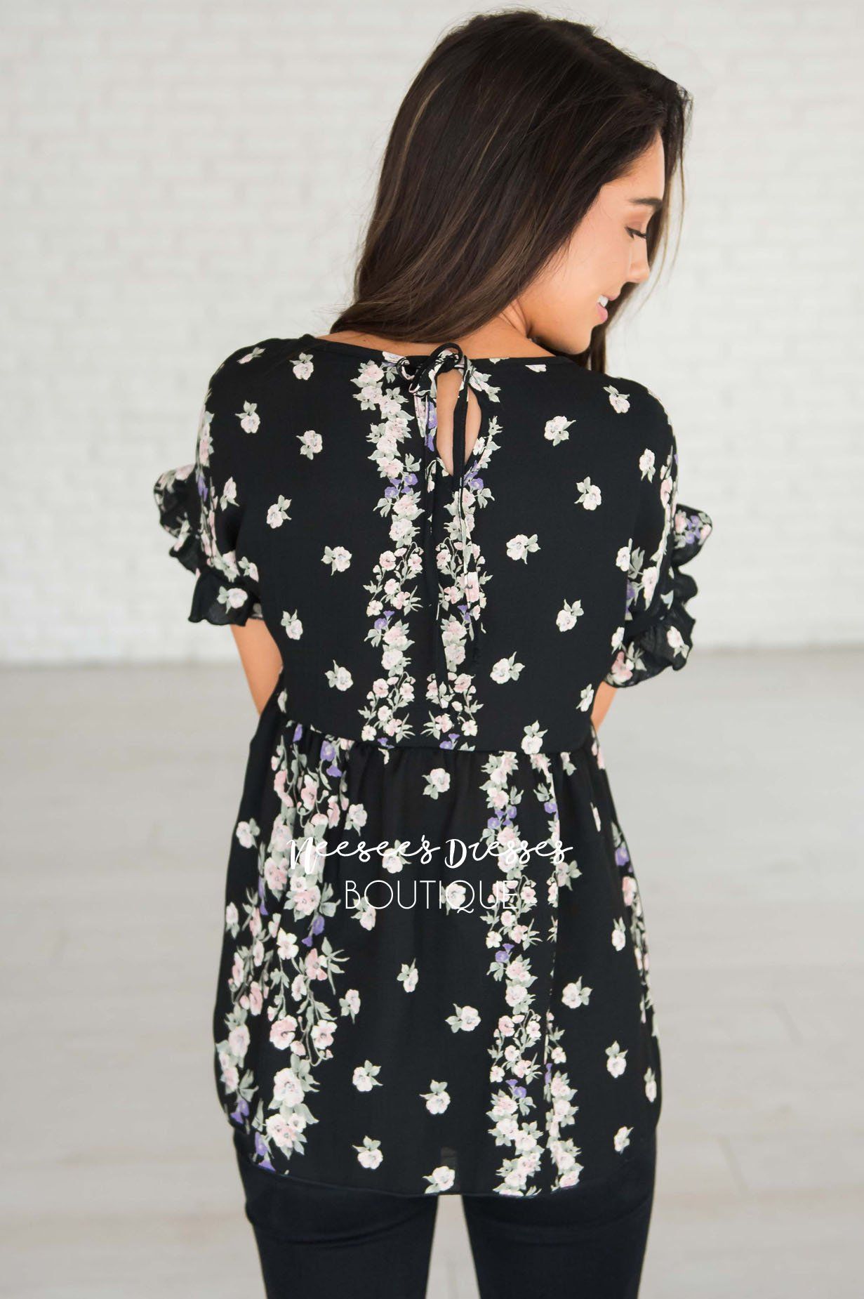 Dream Big Floral Baby Doll Top Modest Dresses vendor-unknown 