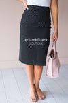 Secret Garden Textured Pencil Skirt Modest Dresses vendor-unknown