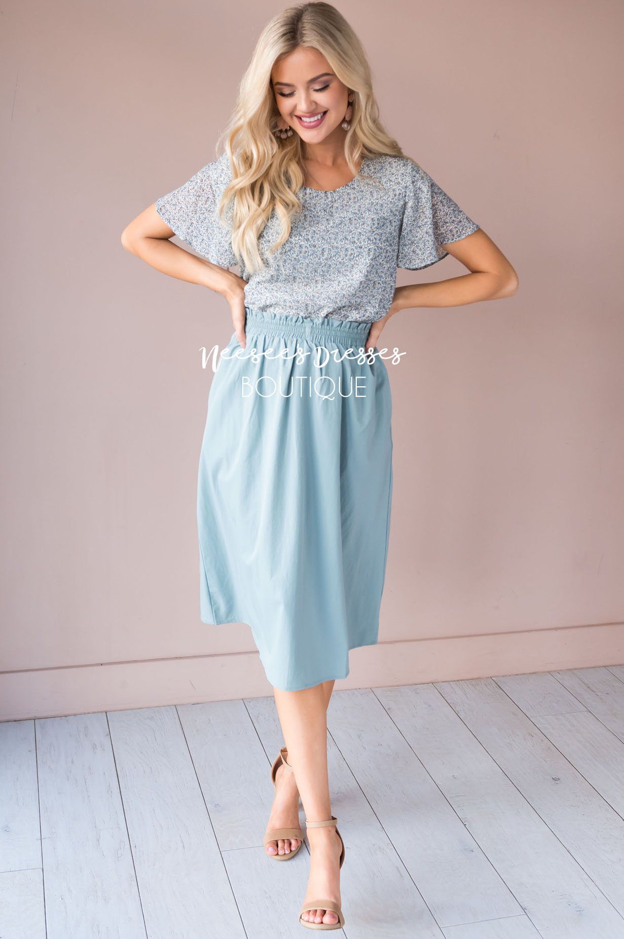 Ditzy Floral Modest Blouse Tops vendor-unknown 