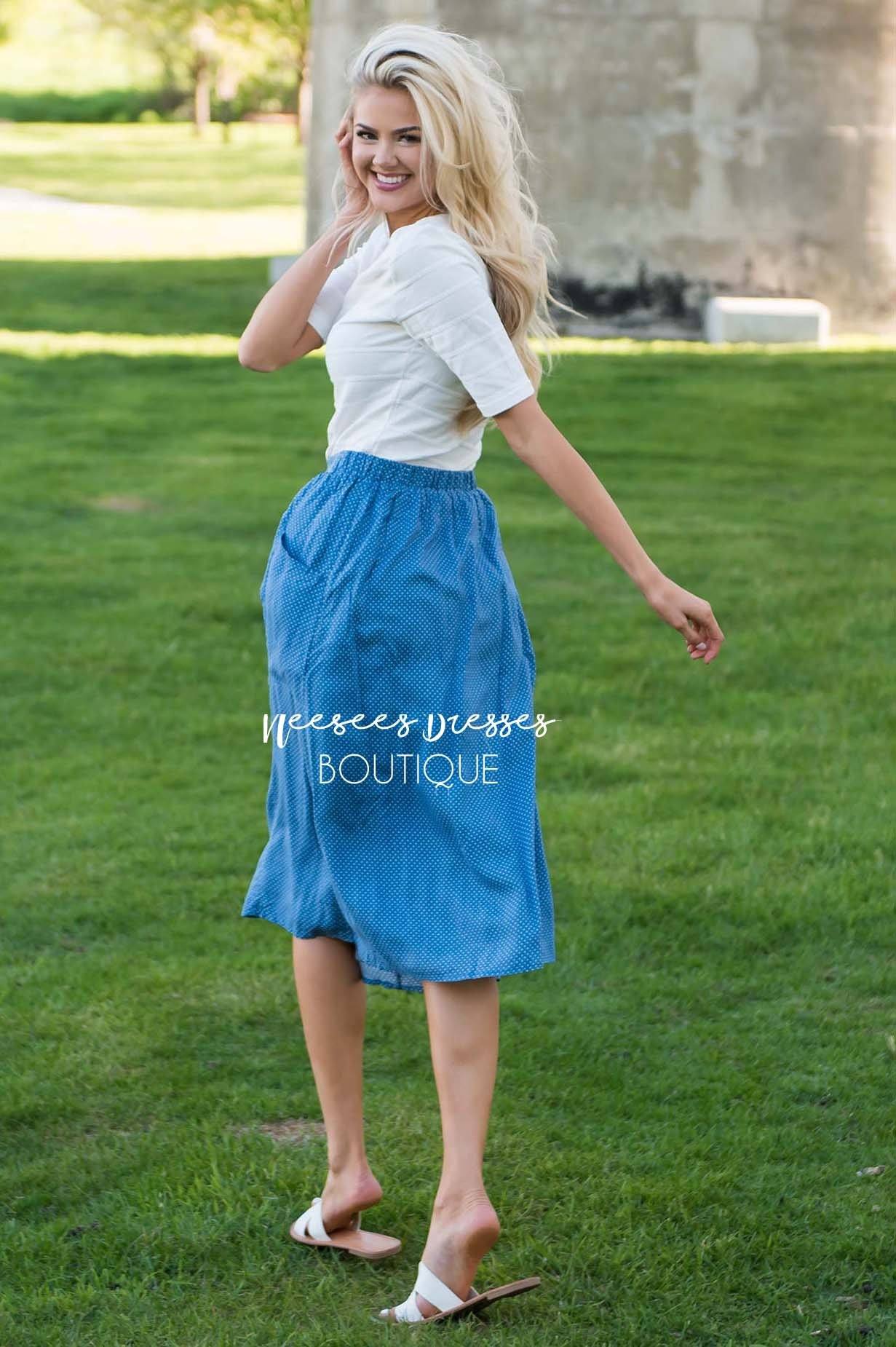 Dream Without Fear Polka Dot Skirt Modest Dresses vendor-unknown 