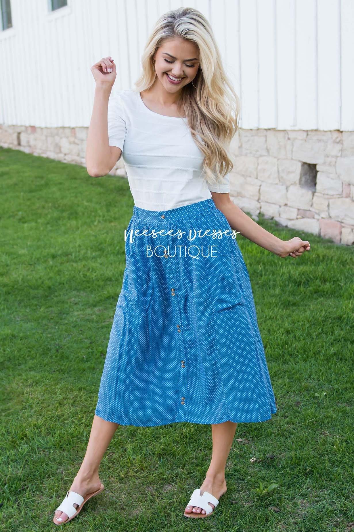 Dream Without Fear Polka Dot Skirt Modest Dresses vendor-unknown 