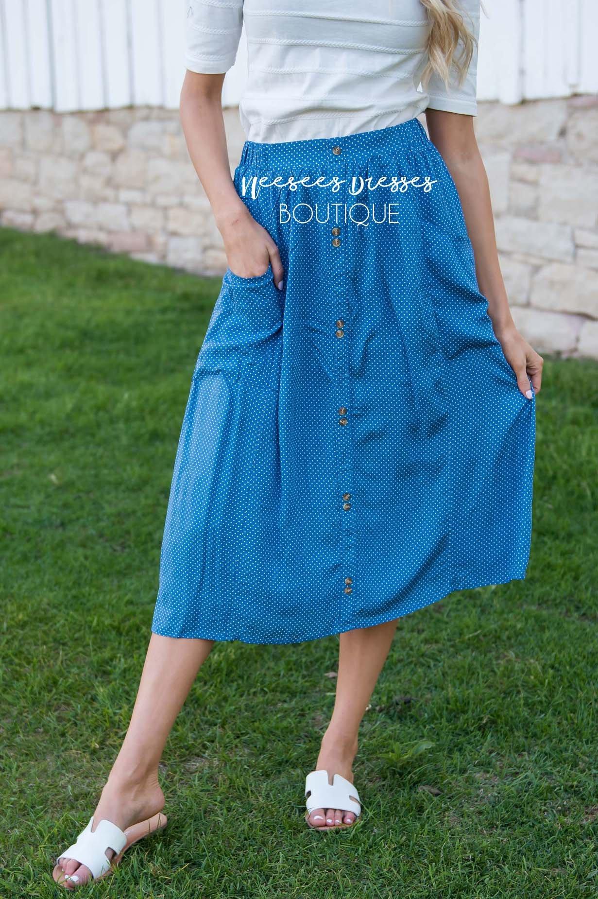 Dream Without Fear Polka Dot Skirt Modest Dresses vendor-unknown 