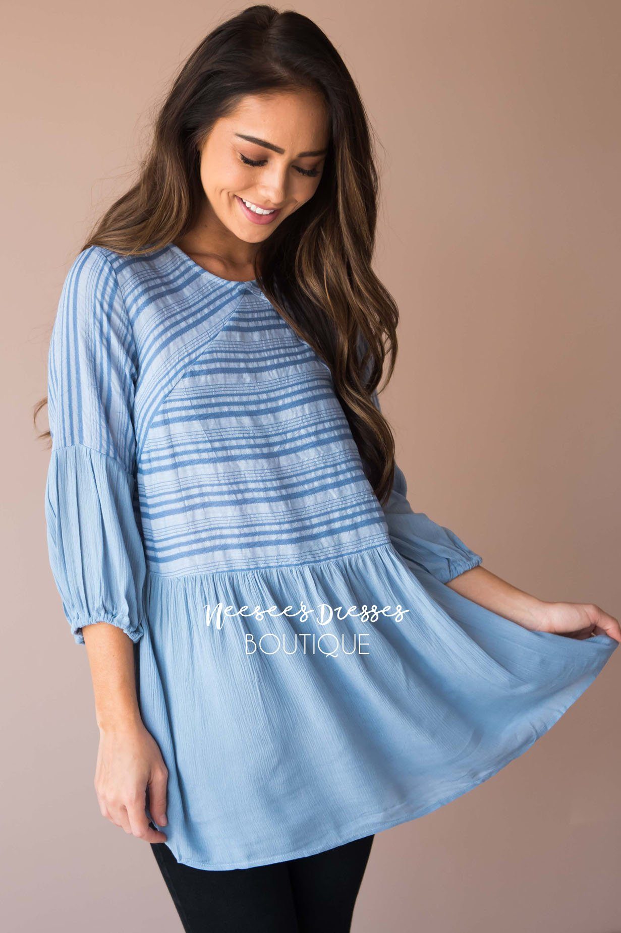 Time to Relax Peplum Top Modest Dresses vendor-unknown 