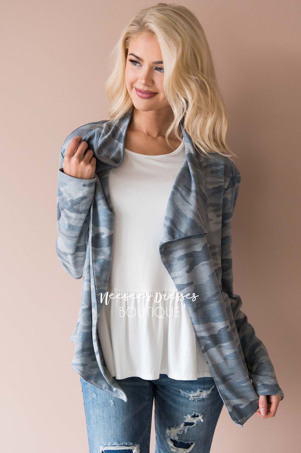 Through The Woods Camo Jacket Modest Dresses vendor-unknown 