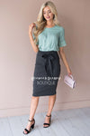 On My Side Bow Pencil Skirt Modest Dresses vendor-unknown
