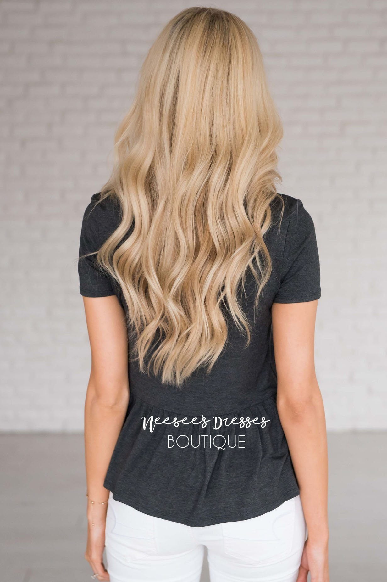 Coffee Date Peplum Top Modest Dresses vendor-unknown 