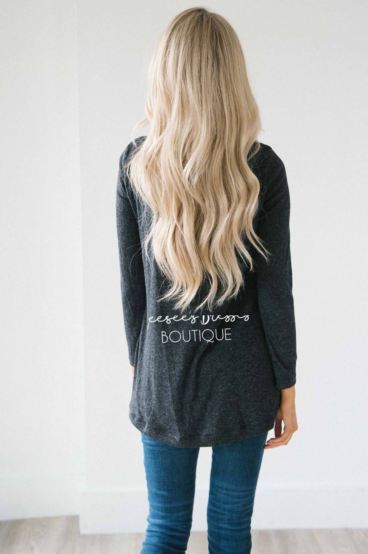Lace Yoke Long Sleeve Thermal Tops vendor-unknown 