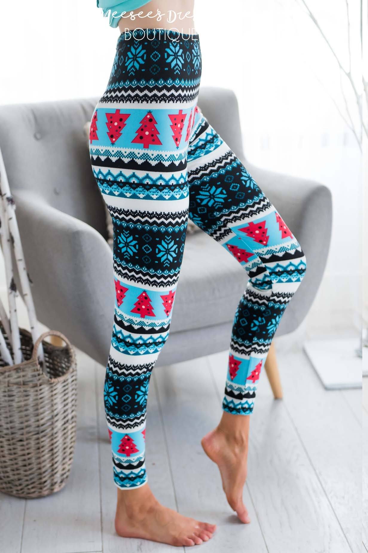 Christmas Trees & Snowflakes Christmas Leggings Accessories & Shoes vendor-unknown 