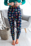 Colorful Snowflakes Christmas Leggings Accessories & Shoes vendor-unknown