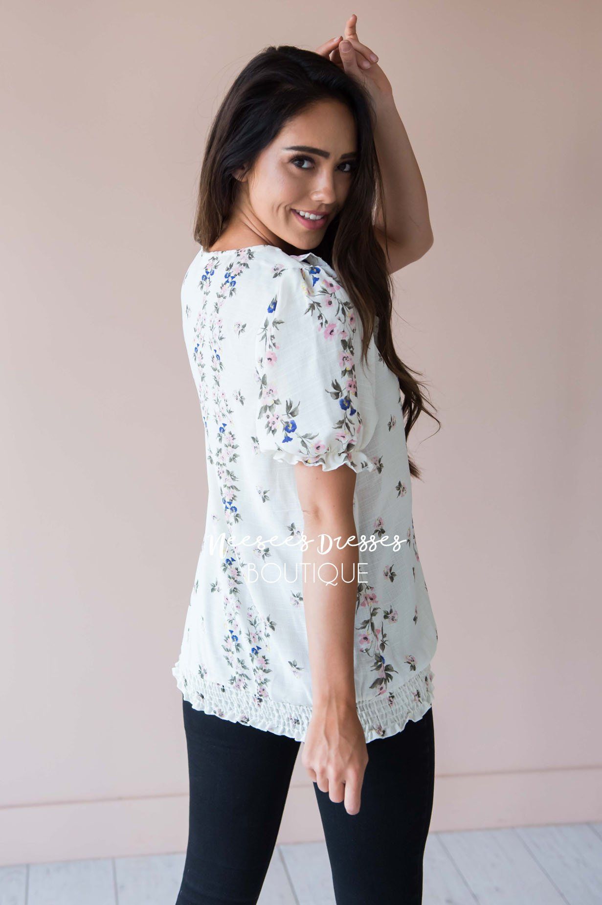 Bring The Fun Ruffle Top Modest Dresses vendor-unknown 