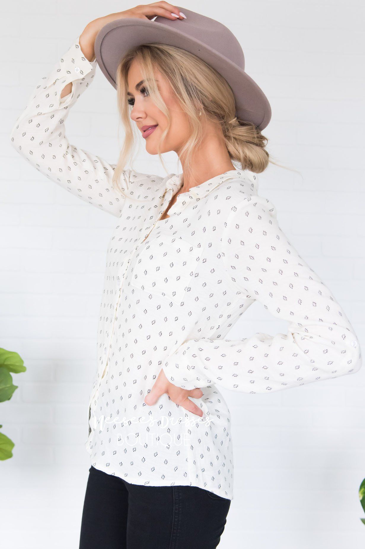 Dream Of Me Button Down Top Tops vendor-unknown 