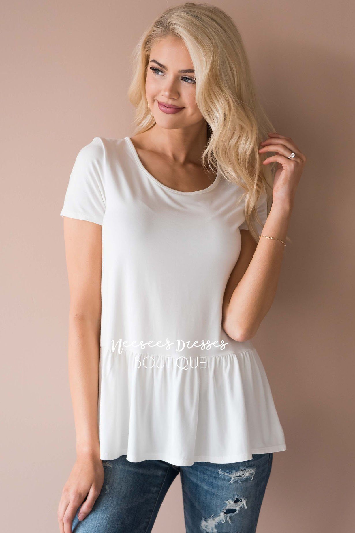 Coffee Date Peplum Top Modest Dresses vendor-unknown 