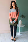 Darling Be Mine Color Block Sweater Modest Dresses vendor-unknown
