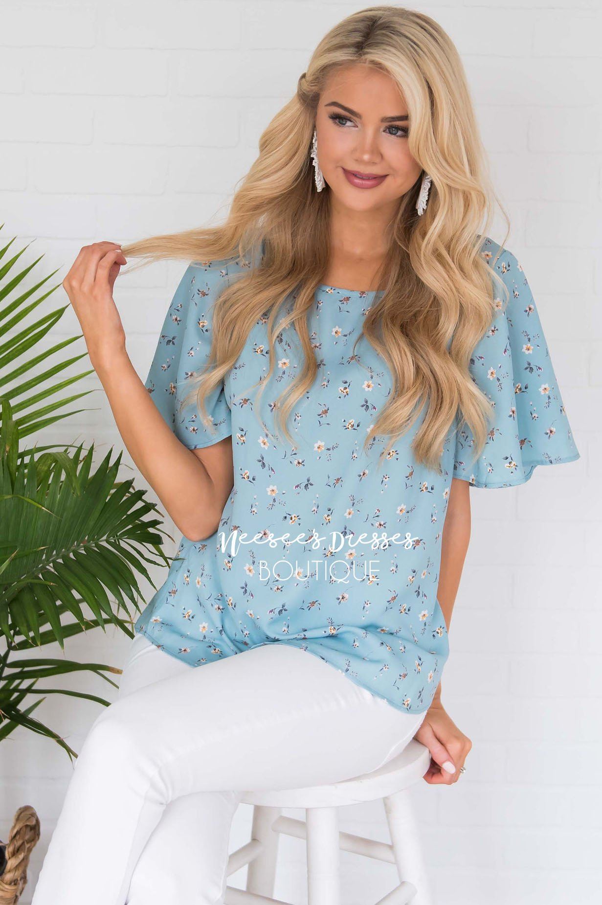 Forever Yours Floral Blouse Modest Dresses vendor-unknown 