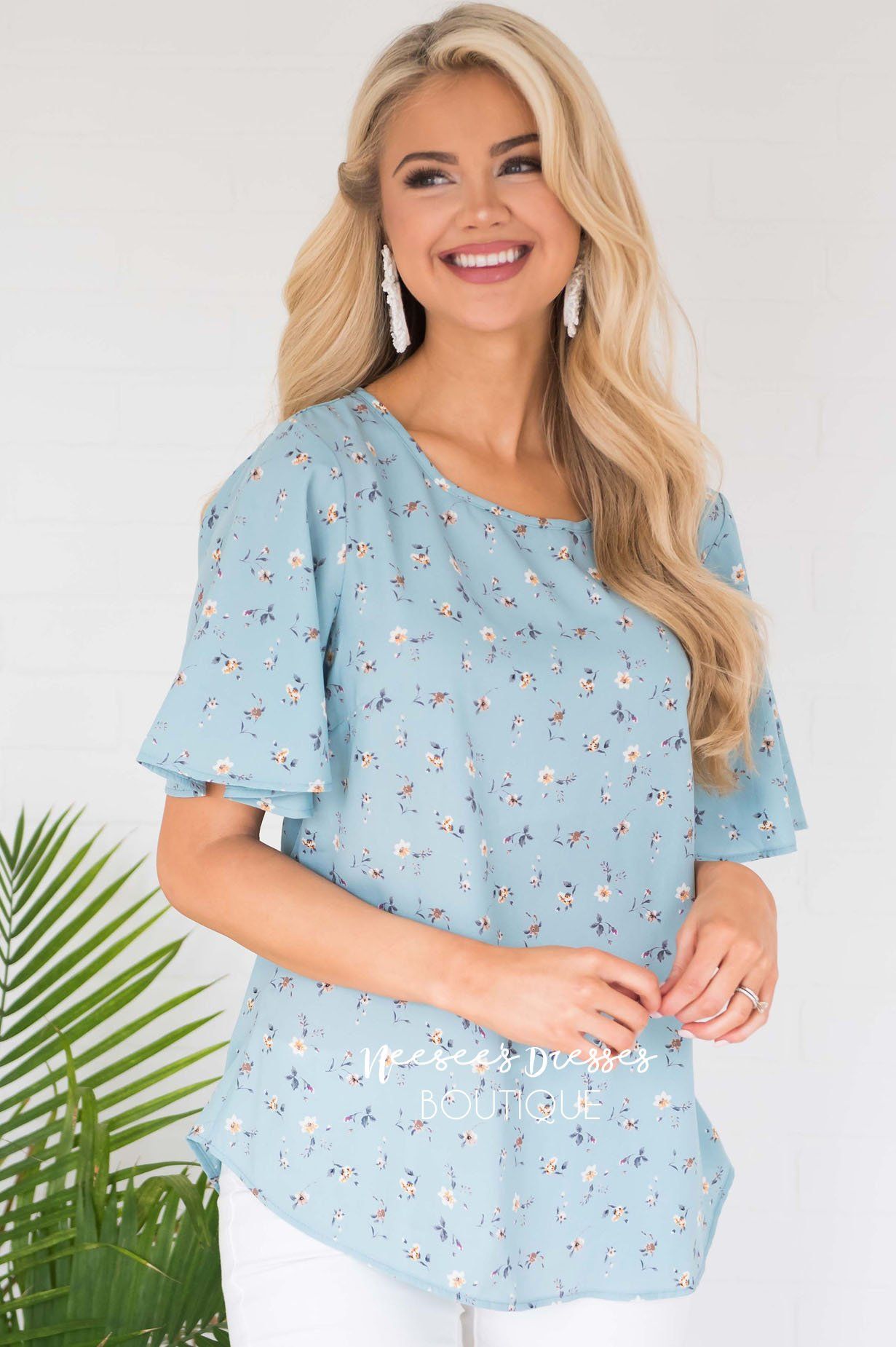 Forever Yours Floral Blouse Modest Dresses vendor-unknown 