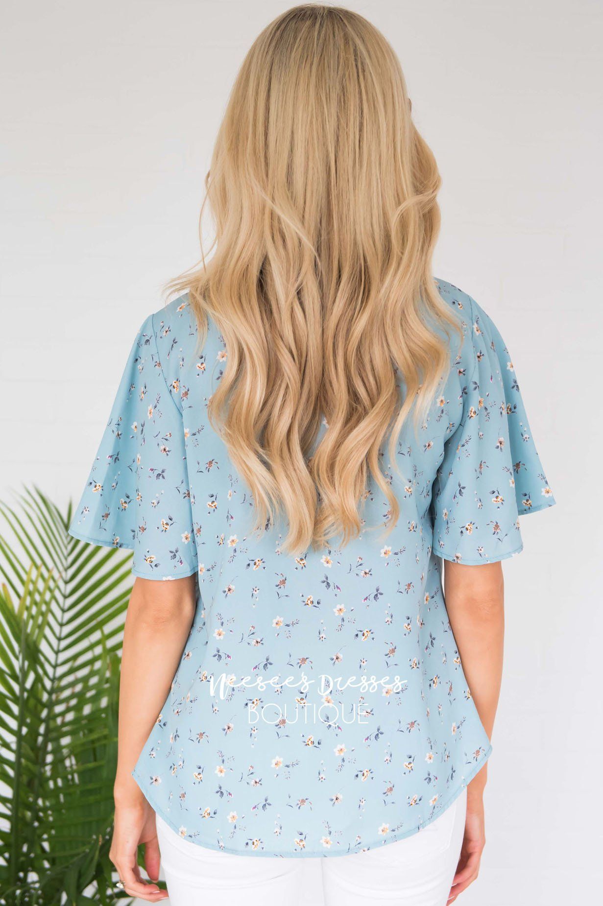 Forever Yours Floral Blouse Modest Dresses vendor-unknown 