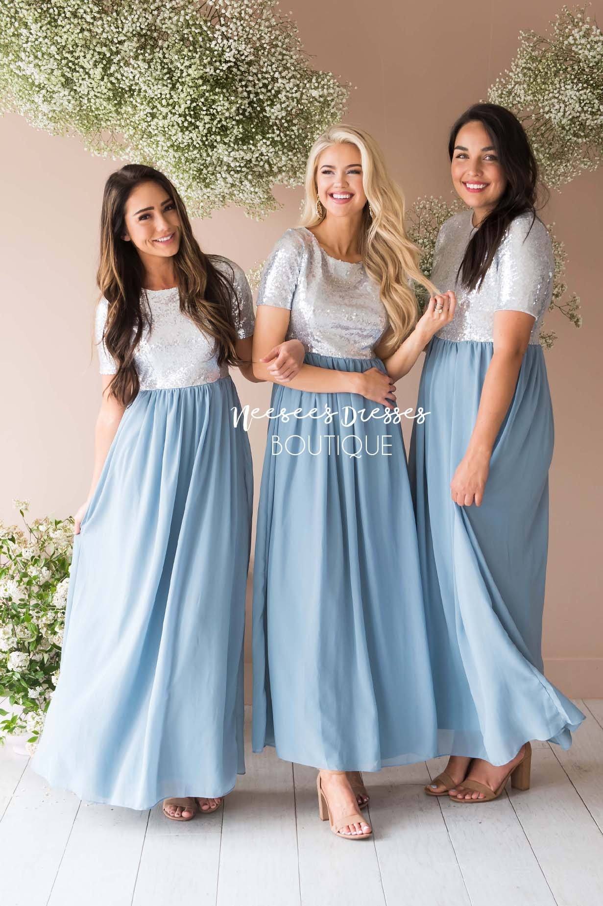The Elsa in Dusty Blue Modest Dresses vendor-unknown 