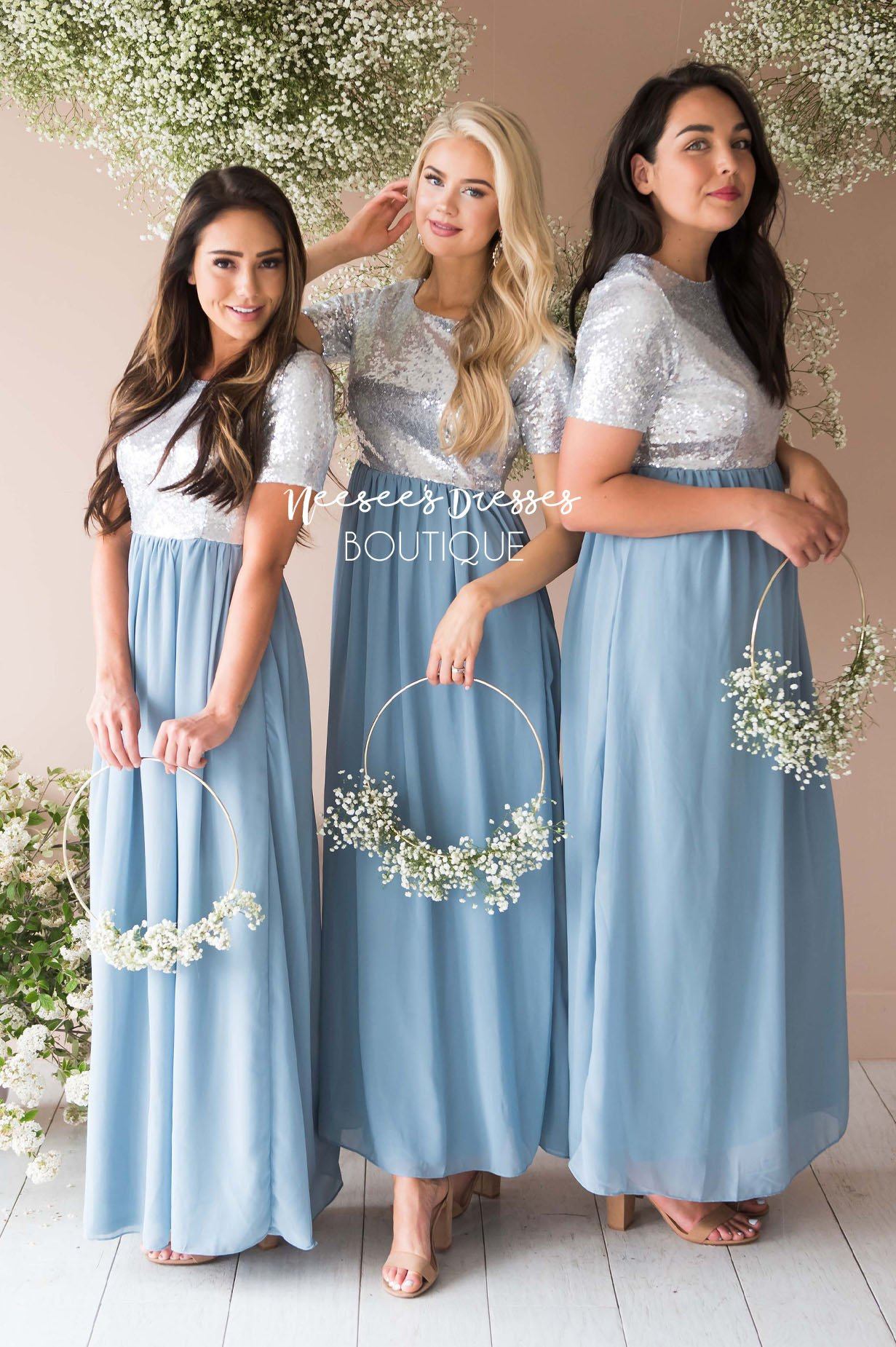 The Elsa in Dusty Blue Modest Dresses vendor-unknown 