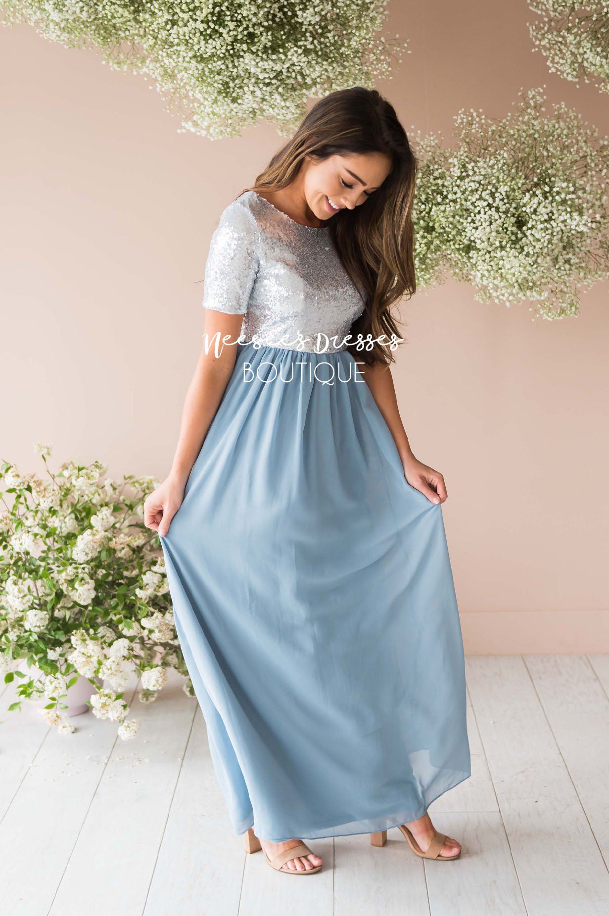 The Elsa in Dusty Blue Modest Dresses vendor-unknown 