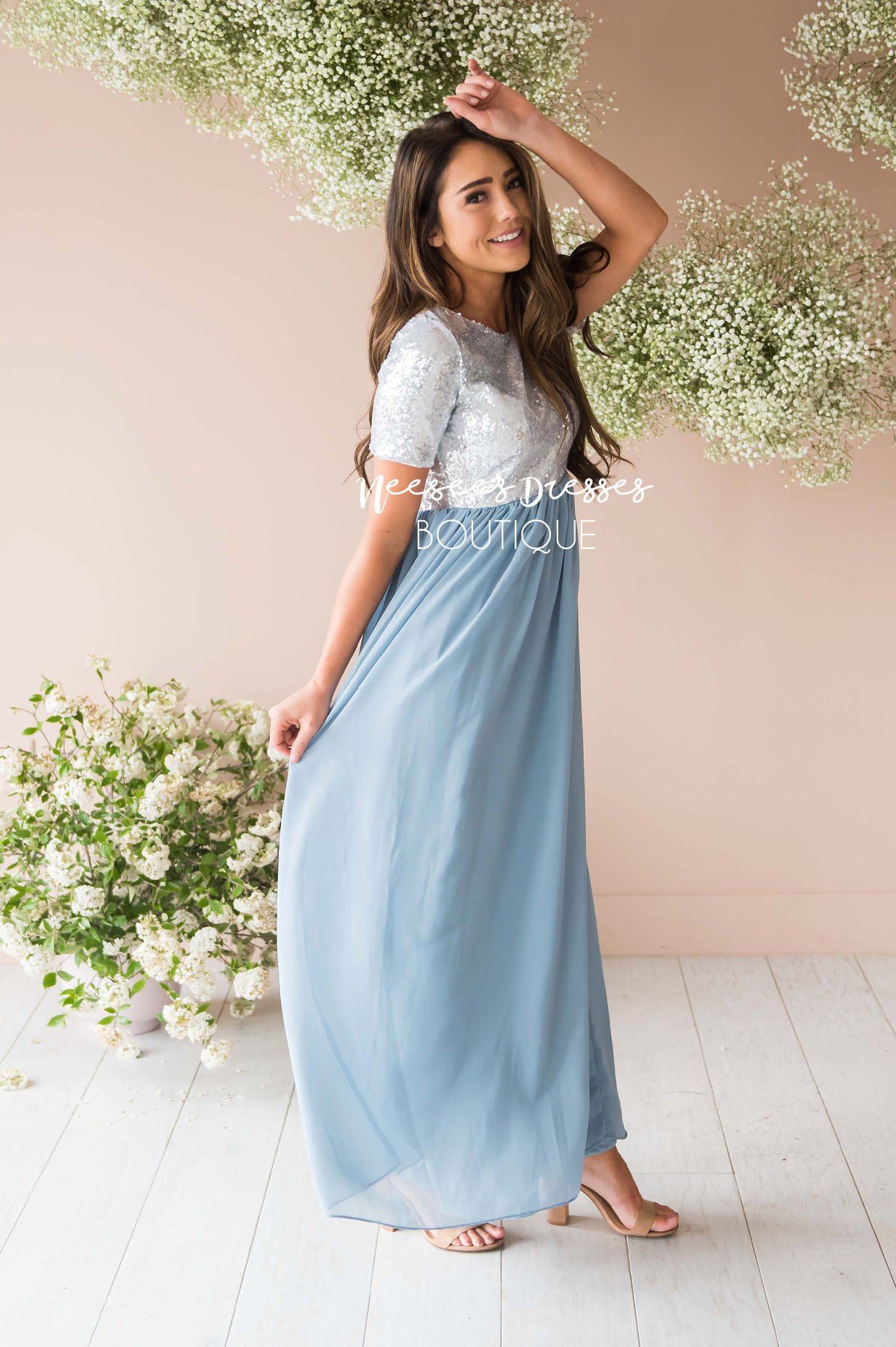 The Elsa in Dusty Blue Modest Dresses vendor-unknown 