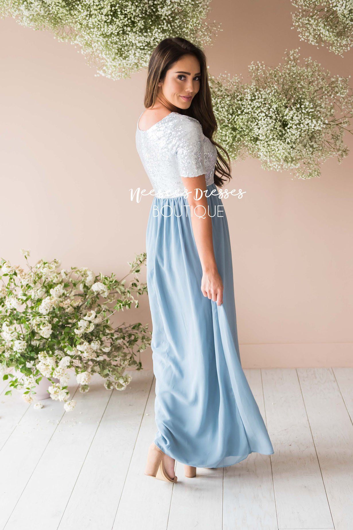 The Elsa in Dusty Blue Modest Dresses vendor-unknown 
