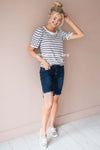 Zipper Front Bermuda Shorts Modest Dresses vendor-unknown
