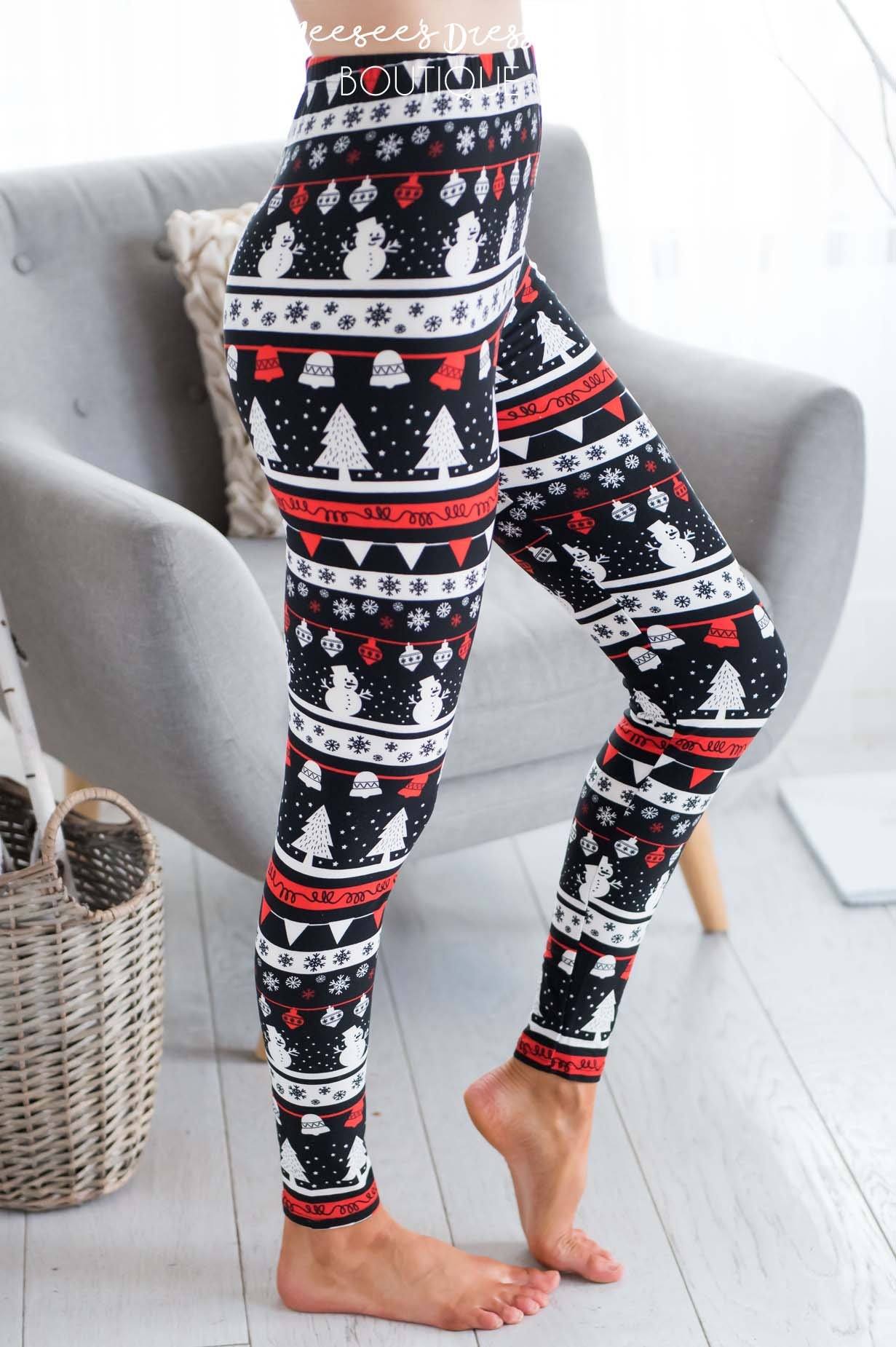 Frosty the Snowman Christmas Leggings Accessories & Shoes vendor-unknown 