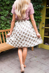 Cream Medallion Chiffon Skirt Skirts vendor-unknown