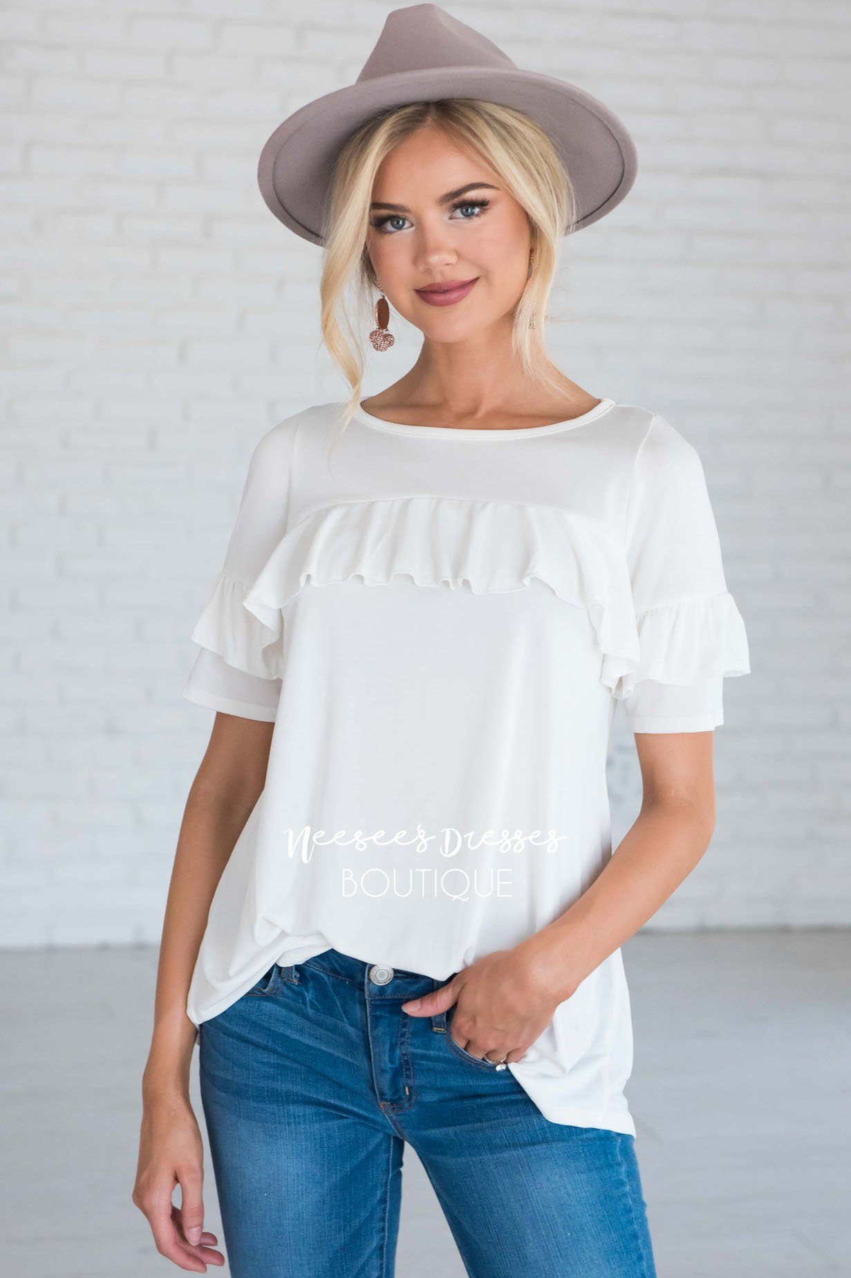 Grateful Heart Ruffle Top Tops vendor-unknown 