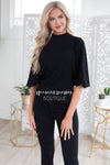 Hello There Ruffle Sleeve Blouse Tops vendor-unknown