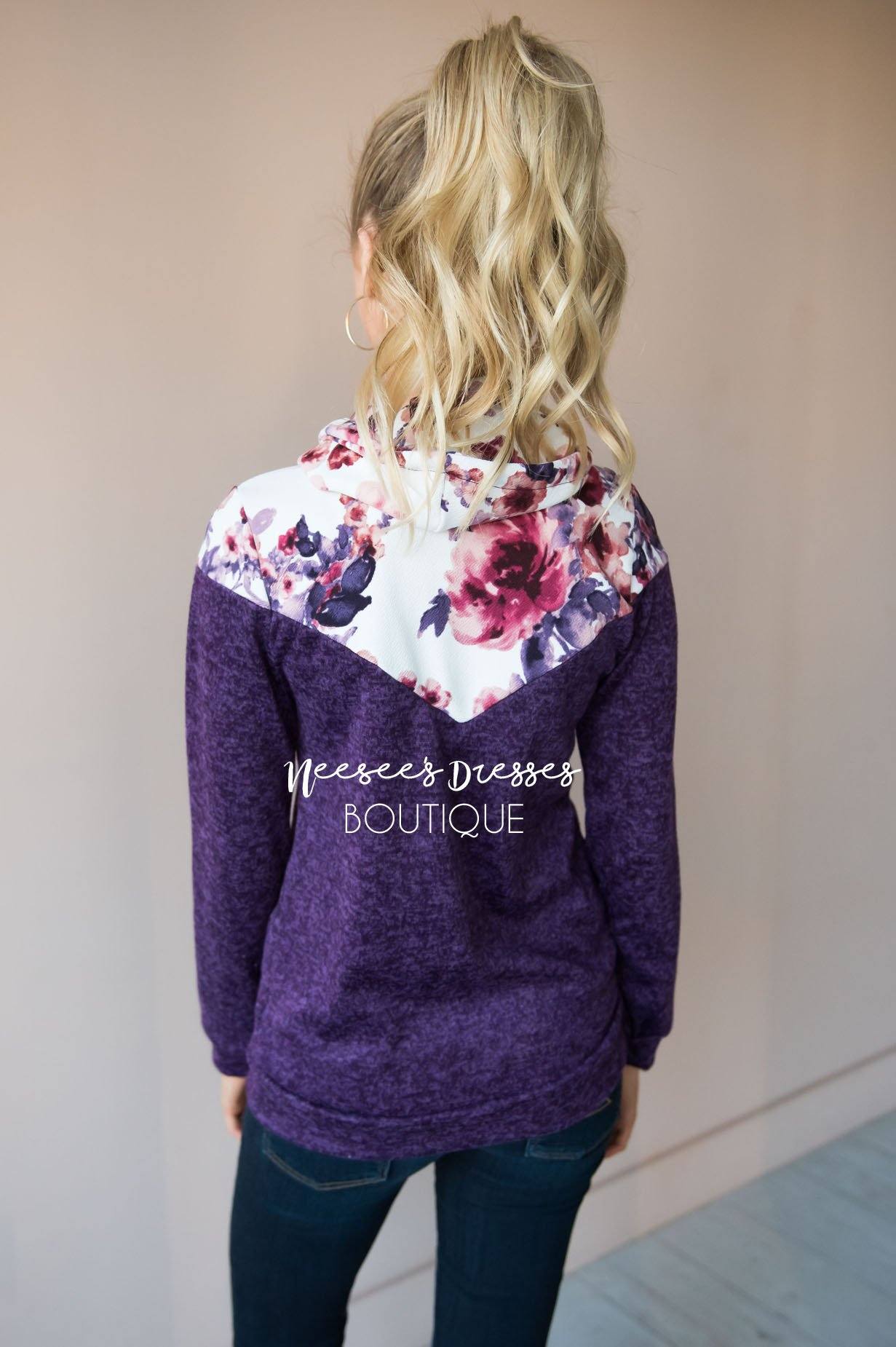 Humble and Honest Floral Hoodie Modest Dresses vendor-unknown 