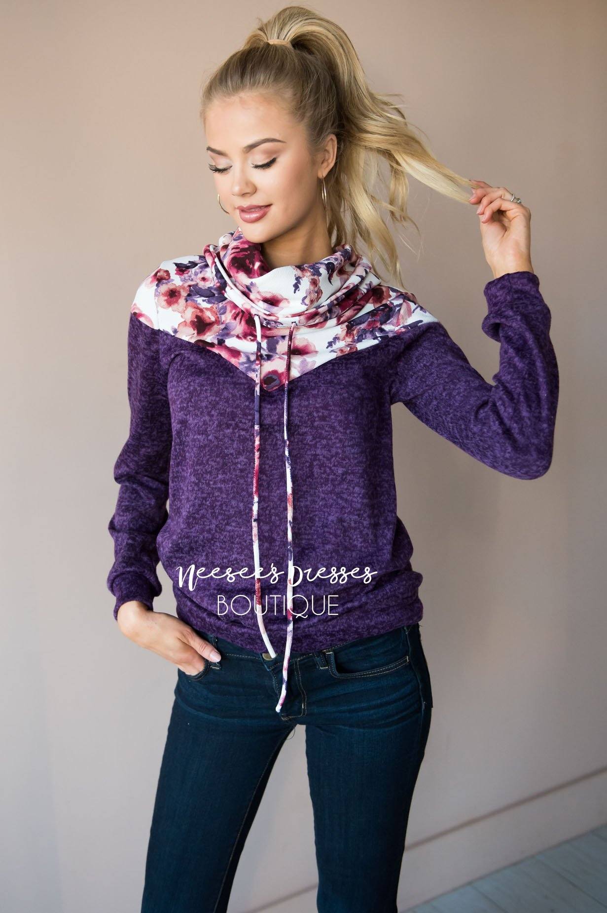 Humble and Honest Floral Hoodie Modest Dresses vendor-unknown 