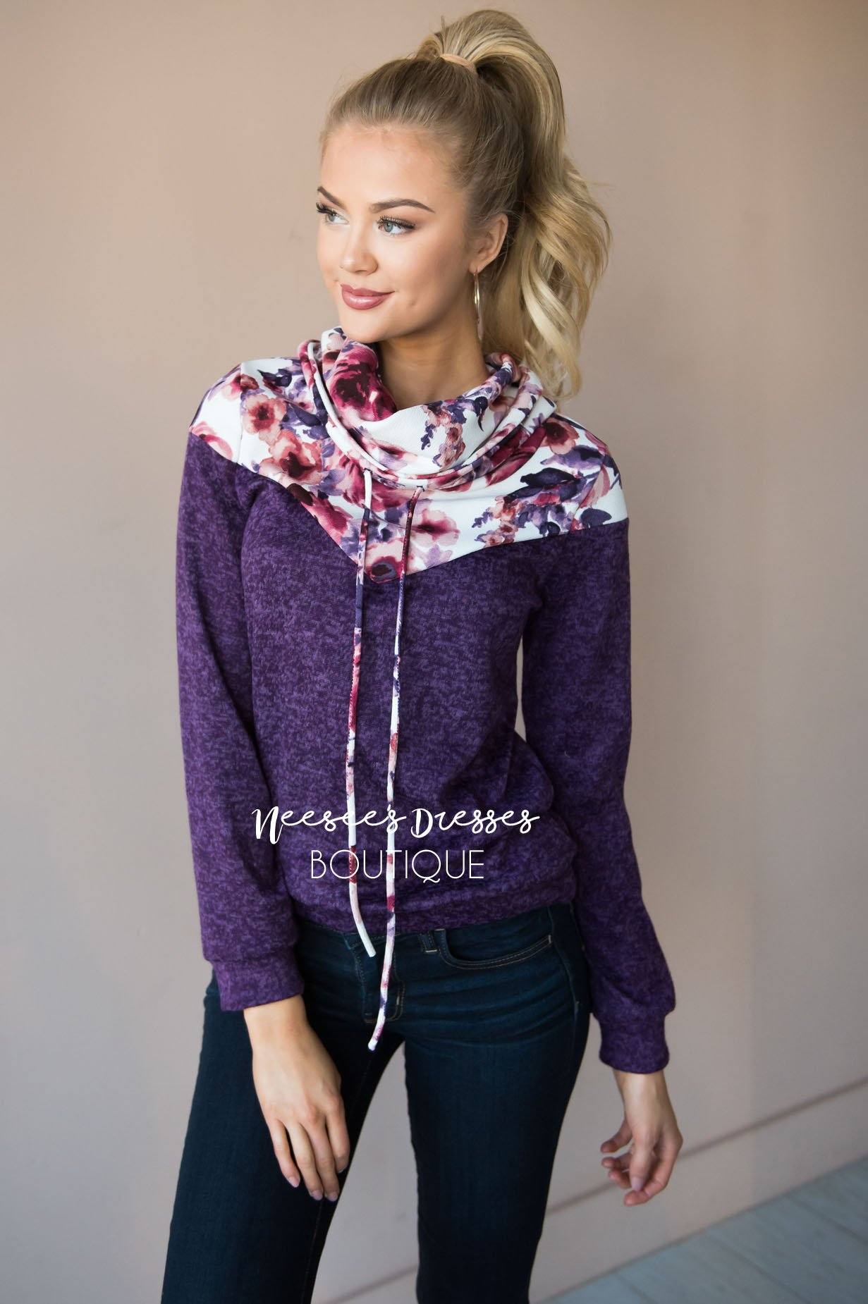 Humble and Honest Floral Hoodie Modest Dresses vendor-unknown 