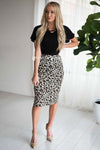 Leopard Print Pencil Skirt Skirts vendor-unknown