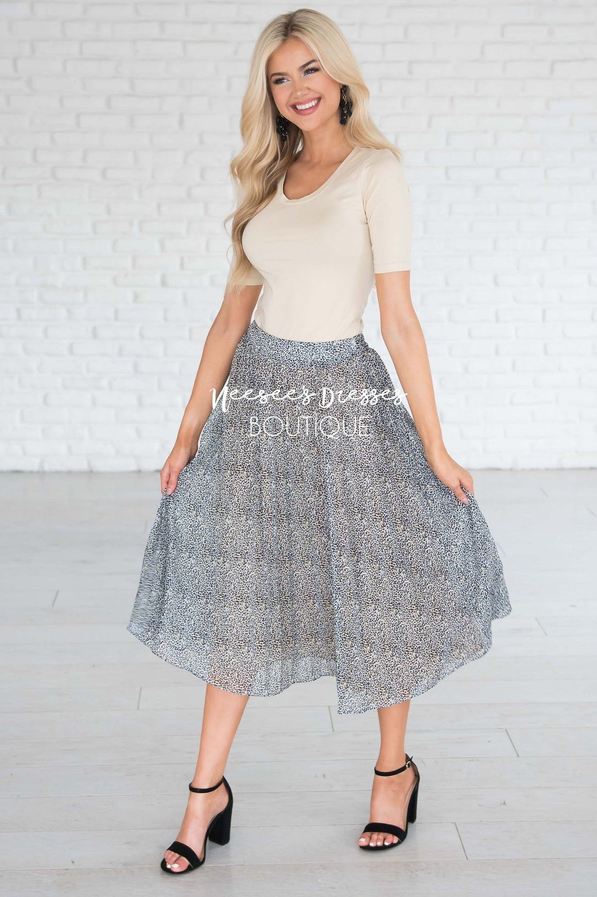 Let's Go On A Safari Leopard Print Skirt Modest Dresses vendor-unknown 