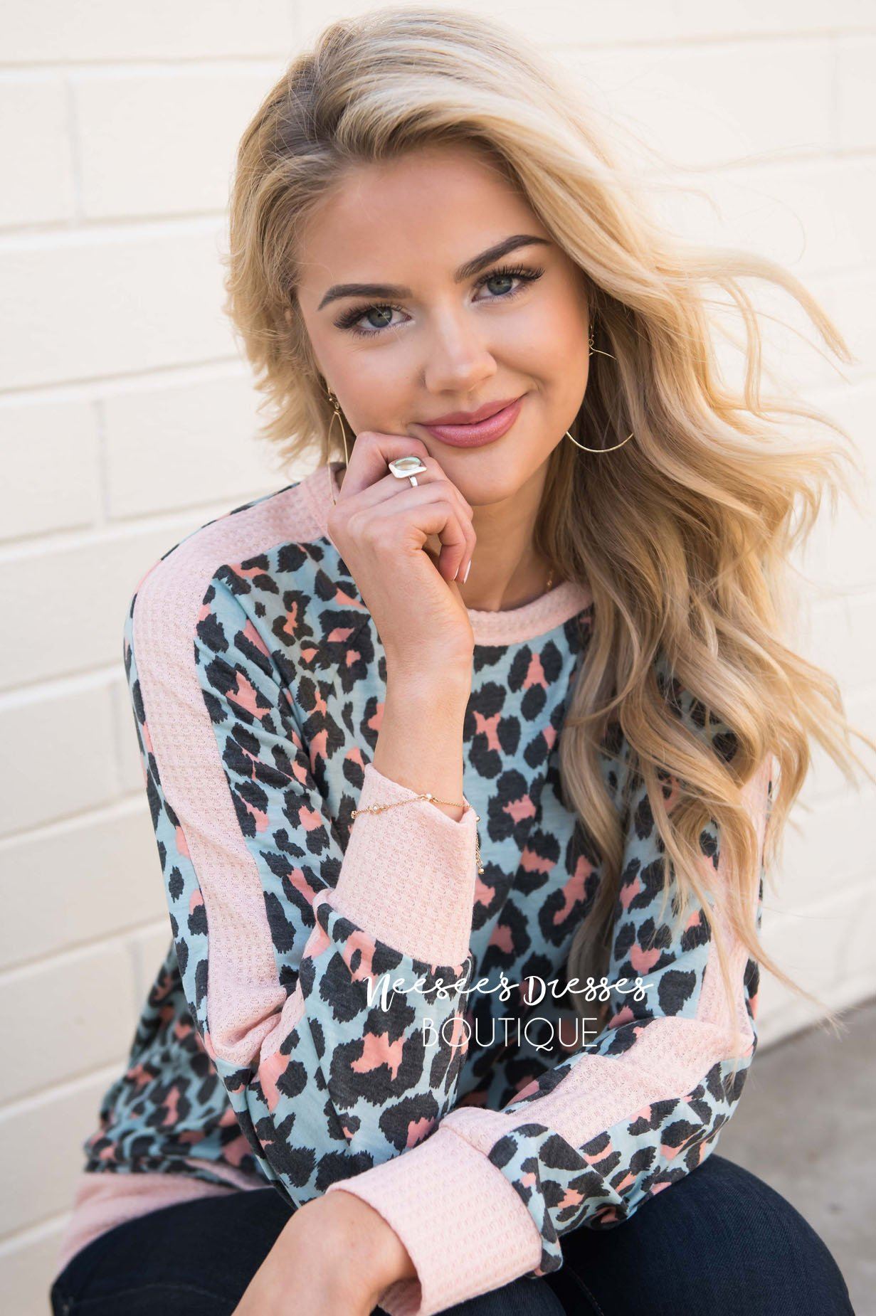 Wild At Heart Leopard Sweater Modest Dresses vendor-unknown 