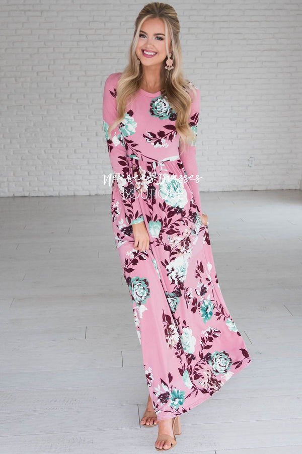 Taffy Pink Floral Maxi Modest Dress | Best and Affordable Modest ...