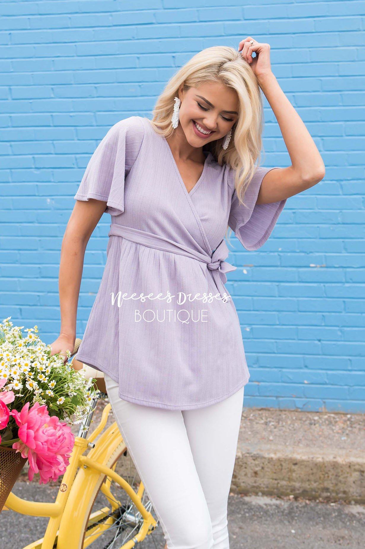 Beautiful Nightmare Tie Blouse Modest Dresses vendor-unknown 